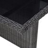 vidaXL Garden Dining Table Black 200x100x74 cm Glass and Poly Rattan