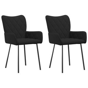 vidaXL Dining Chairs 2 pcs Black Fabric