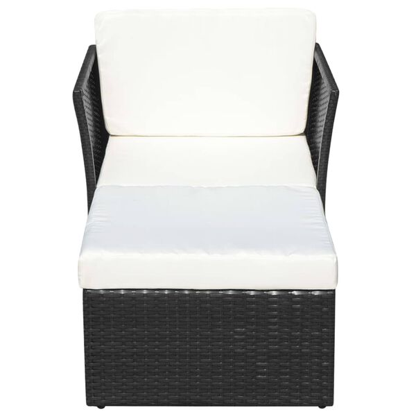 vidaXL Garden Chair with Stool Poly Rattan Black