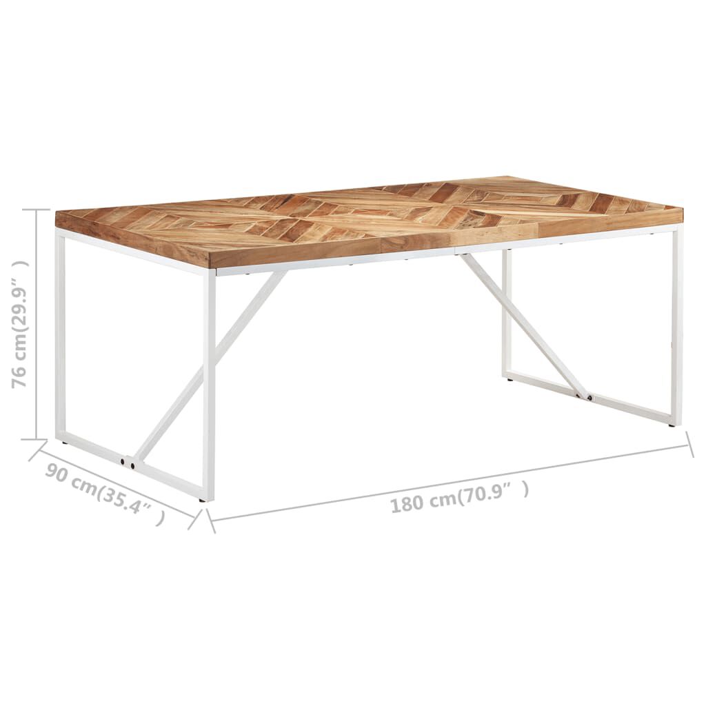 vidaXL Dining Table 180x90x76 cm Solid Acacia and Mango Wood