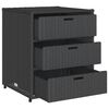 vidaXL Garden Storage Cabinet Black 55x59x69 cm Poly Rattan