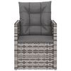 vidaXL Garden Armchair with Cushions Grey Poly Rattan
