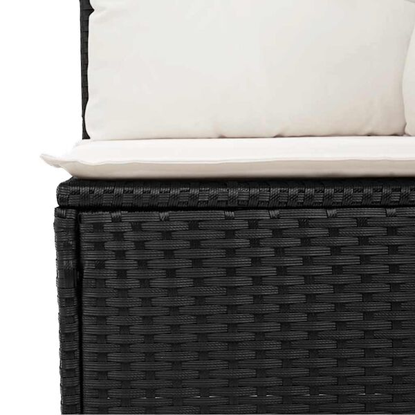 vidaXL 5 Piece Garden Sofa Set with Cushions Black Poly Rattan