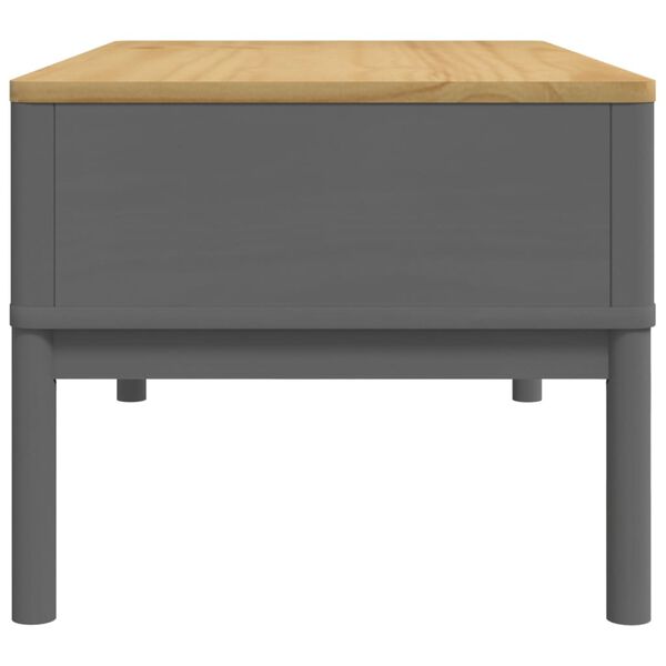 vidaXL Coffee Table FLORO Grey 99x55.5x45 cm Solid Pine Wood