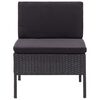vidaXL 8 Piece Garden Lounge Set with Cushions Poly Rattan Black