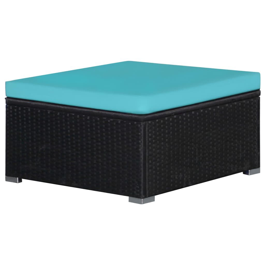 vidaXL 9 Piece Garden Lounge Set with Cushions Poly Rattan Blue