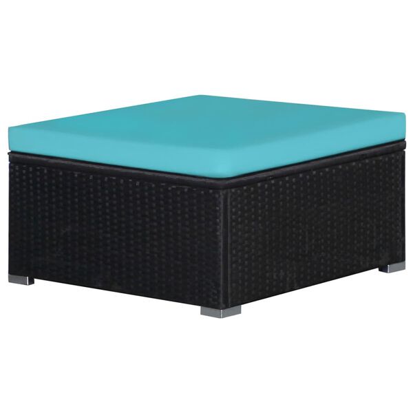 vidaXL 9 Piece Garden Lounge Set with Cushions Poly Rattan Blue