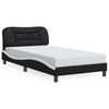 vidaXL Bed Frame without Mattress "Hvar" Black and White 100x190 cm Faux Leather