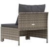 vidaXL Garden Middle Sofa with Cushion Grey Poly Rattan