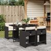 vidaXL 7 Piece Garden Dining Set with Cushions Beige Poly Rattan