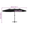 vidaXL Garden Parasol with Aluminium Pole 460x270 cm Black