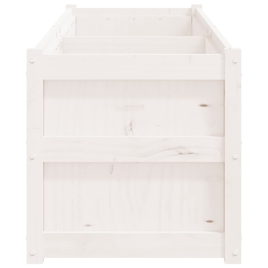 vidaXL Garden Planter White 180x50x50 cm Solid Wood Pine