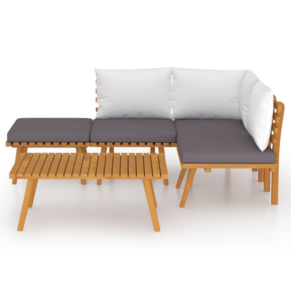 vidaXL 5 Piece Garden Lounge Set with Cushions Solid Wood Acacia