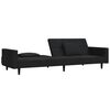vidaXL 2-Seater Sofa Bed with Two Pillows Black Velvet