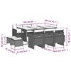 vidaXL 11 Piece Garden Dining Set with Cushions Brown Poly Rattan
