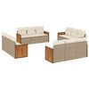vidaXL 12 Piece Garden Sofa Set with Cushions Beige Poly Rattan
