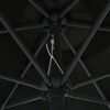 vidaXL Garden Parasol with Aluminium Pole 270x246 cm Black
