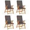 vidaXL 5 Piece Garden Dining Set with Cushions Solid Teak Wood