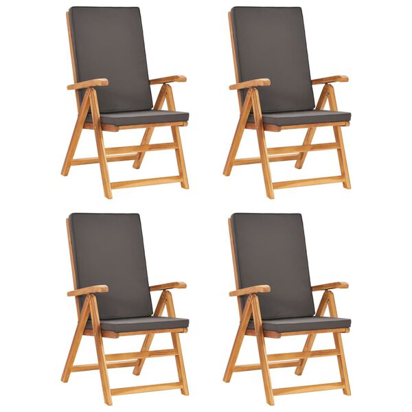 vidaXL 5 Piece Garden Dining Set with Cushions Solid Teak Wood