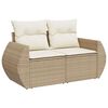 vidaXL 11 Piece Garden Sofa Set with Cushions Beige Poly Rattan