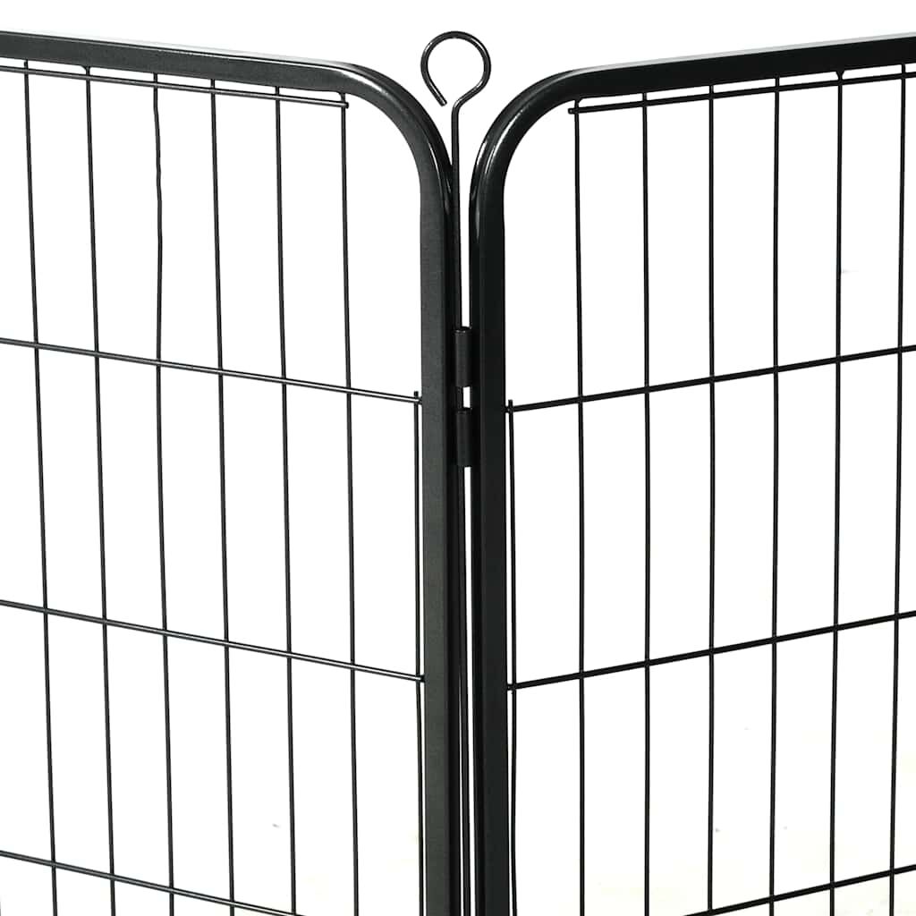 vidaXL Dog Playpen 12 Panels Steel 80x60 cm Black