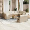 vidaXL 13 Piece Garden Sofa Set with Cushions Beige Poly Rattan