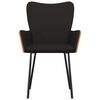 vidaXL Dining Chairs 2 pcs Black Fabric and Faux Leather