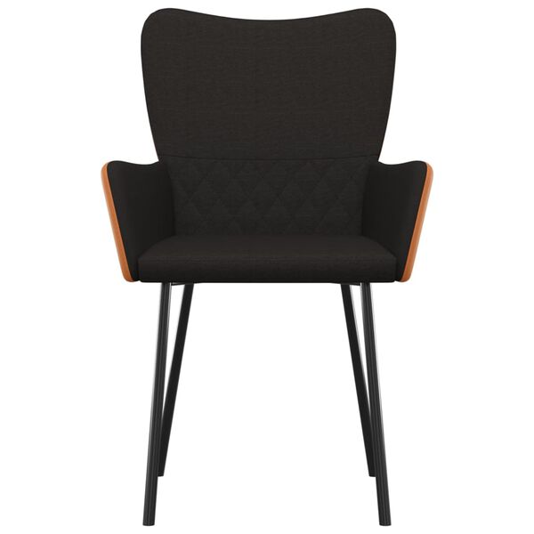 vidaXL Dining Chairs 2 pcs Black Fabric and Faux Leather