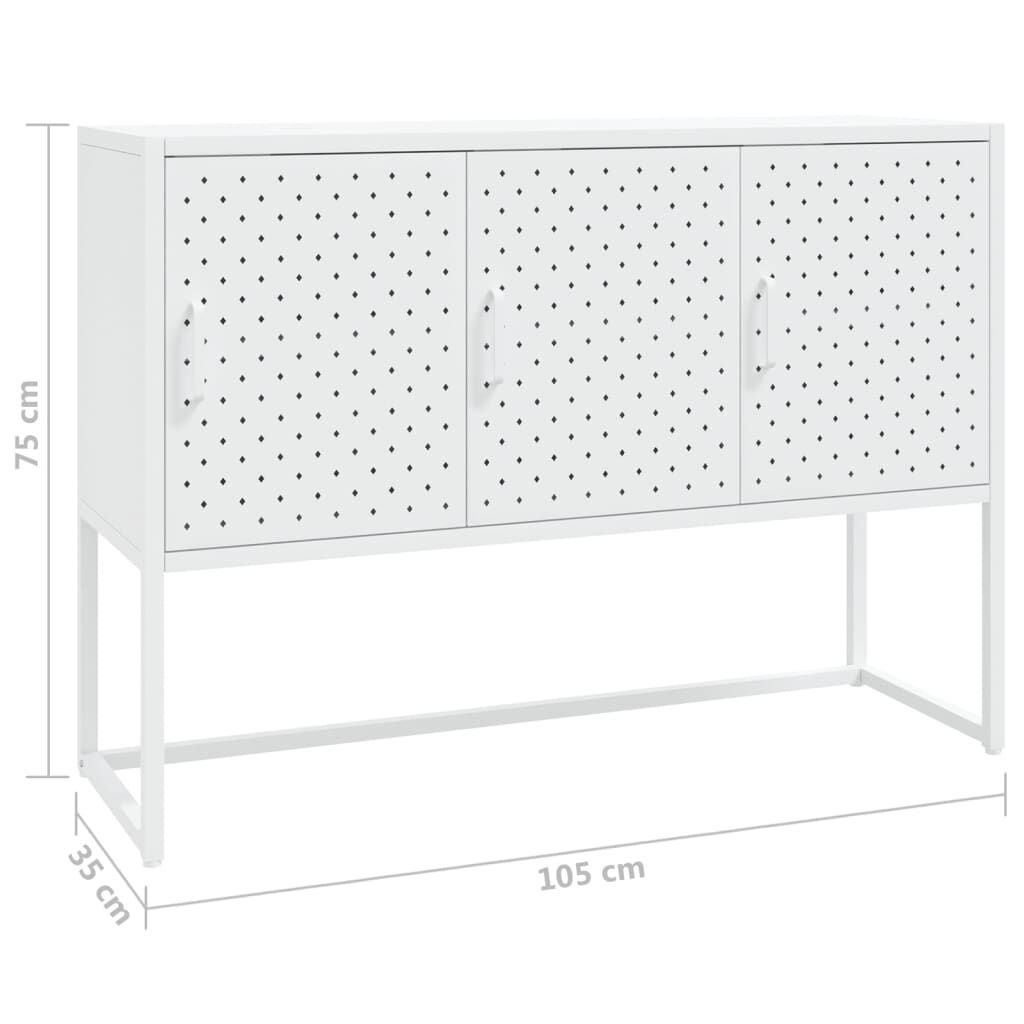 vidaXL Sideboard White 105x35x75 cm Steel