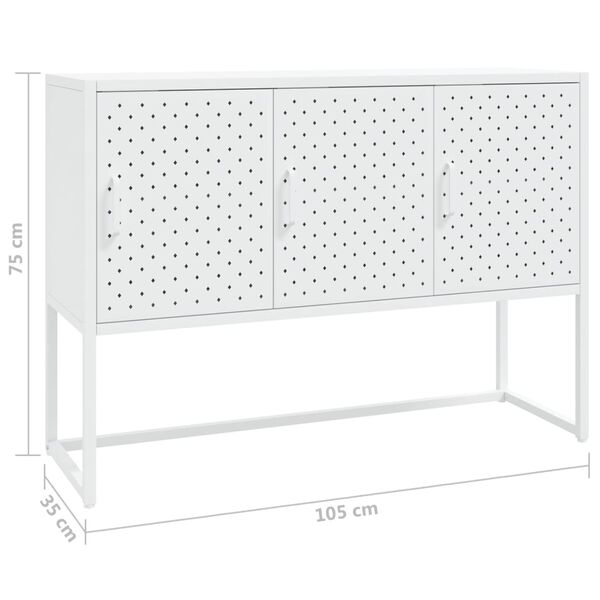 vidaXL Sideboard White 105x35x75 cm Steel