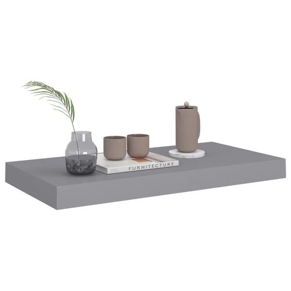 vidaXL Floating Wall Shelf Grey 50x23x3.8 cm MDF