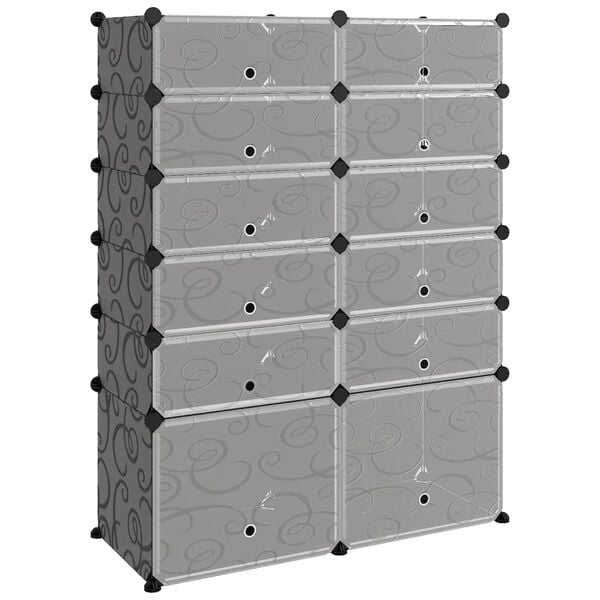 vidaXL Shoe Rack Black 94x37x125 cm PP