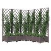 vidaXL Garden Planter with Trellis Brown 120x120x121.5 cm PP