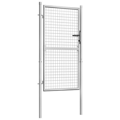 vidaXL Garden Gate Galvanised Steel 105x200 cm Silver