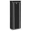 vidaXL Fabric Shoe Cabinet with Cover 57 x 29 x 162 cm Black