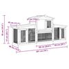 vidaXL Large Rabbit Hutch Small Animal House Pet Cage with Roofs Wood