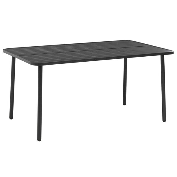 vidaXL 7 Piece Outdoor Dining Set Steel Dark Grey