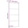 vidaXL Sliding Door Aluminium and ESG Glass 90x205 cm Black