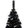 vidaXL Artificial Pre-lit Christmas Tree with Stand Black 240 cm PVC