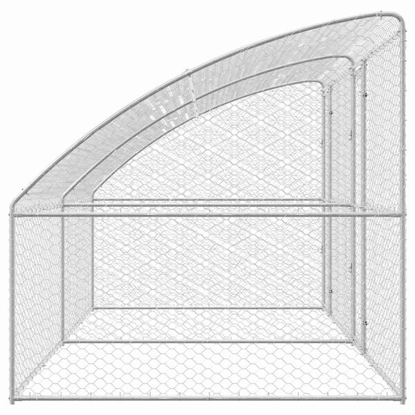 vidaXL Dog Kennel with Storage 2 pcs Silver 4 x 2 x 2 m Steel