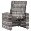 vidaXL Garden Reclining Chair with Cushions Grey Poly Rattan