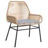 vidaXL 3 Piece Garden Dining Set with Cushions Brown Poly Rattan Glass