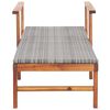 vidaXL Sun Lounger Poly Rattan and Solid Acacia Wood Grey