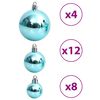 vidaXL Christmas Baubles 100 pcs Turquoise 3 / 4 / 6 cm