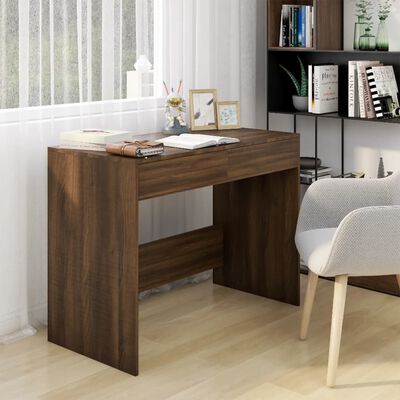 vidaXL Desk Brown Oak 101x50x76.5 cm Engineered Wood