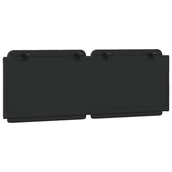 vidaXL Headboard Cushion "Zadar" Black 137 cm Double Faux Leather