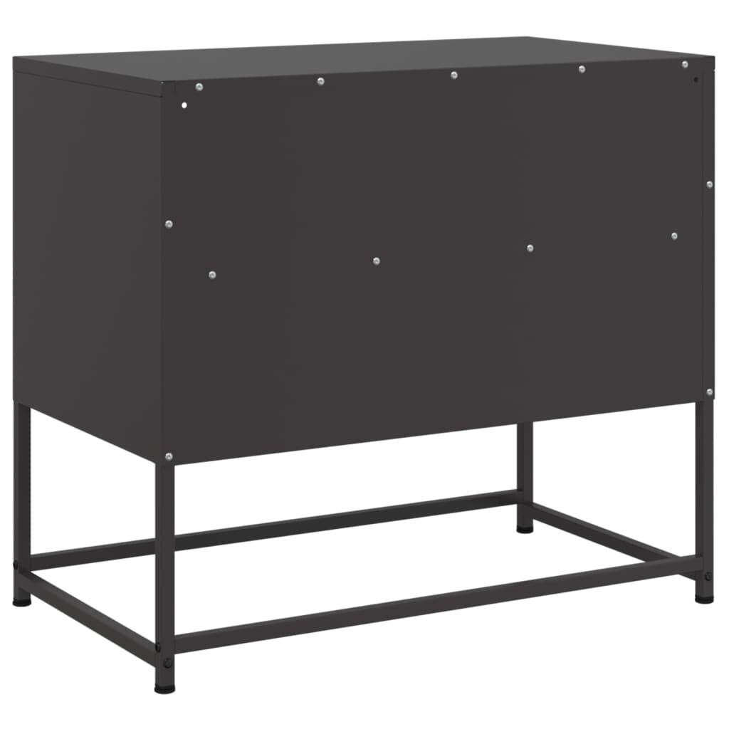 vidaXL TV Cabinet Black 68x39x60.5 cm Steel