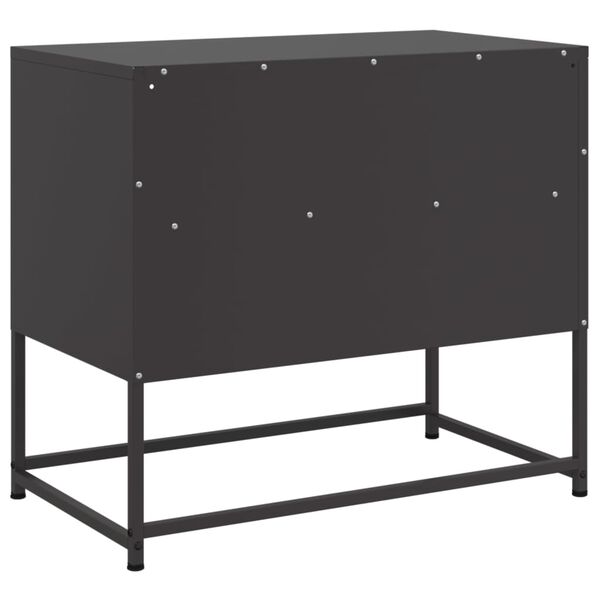 vidaXL TV Cabinet Black 68x39x60.5 cm Steel