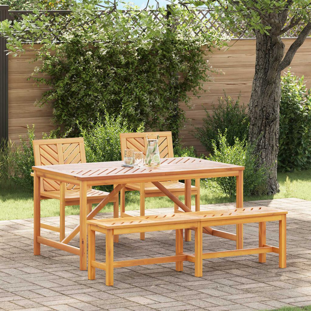 vidaXL Garden Dining Set 4 pcs Brown 150 x 90 x 74 cm
