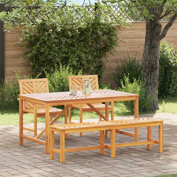 vidaXL Garden Dining Set 4 pcs Brown 150 x 90 x 74 cm